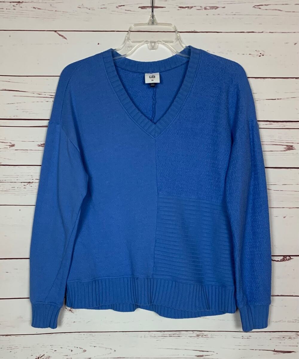 CAbi Women's XS Extra Small Blue Skipper Sweatshirt Style 6739 Spring 2025 Top